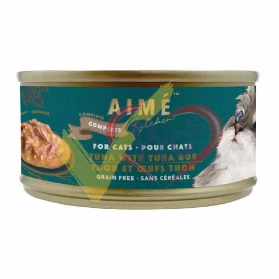 Aime Kitchen Complete 無穀物主食貓罐頭 鮮魚子伴吞拿魚 75g (藍綠)