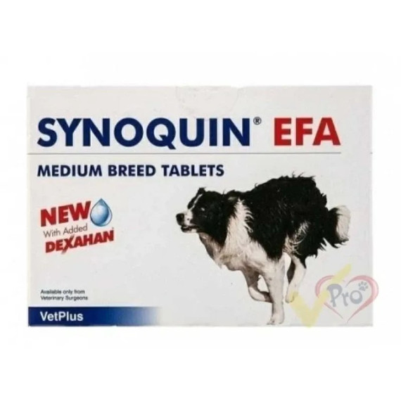 VetPlus Synoquin® EFA 10至25公斤中型犬隻關節補充肉味粒裝 (120粒)