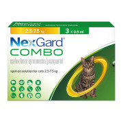 NexGard Combo for Cat  成貓 全方位杜蟲杜虱滴劑  (2.5-7.5kg) 3枝盒裝