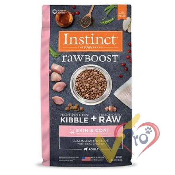 Nature's Variety - Instinct Raw Boost 無穀物毛髮保健狗狗乾糧混合凍乾生肉 - 雞肉配方