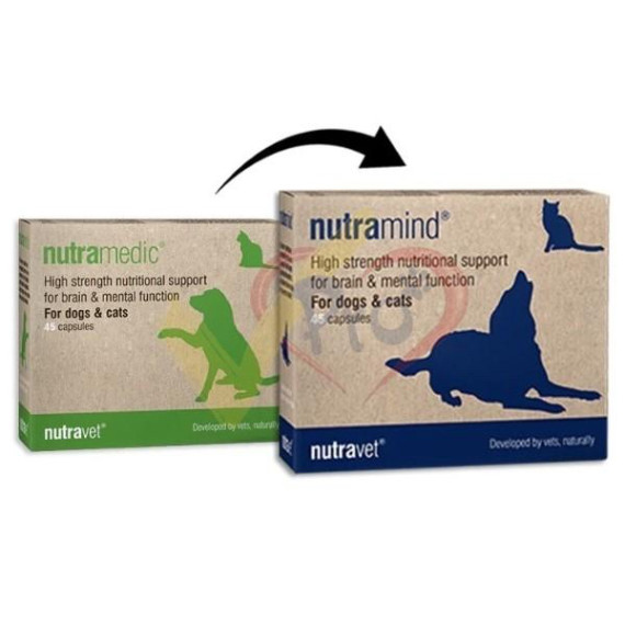 Nutravet - NUTRAMIND (貓狗合用) 腦部營養膠囊- 每盒45粒膠囊 (舊名: NUTRAMEDIC)